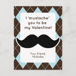 Valentineser i klassen Funny Mustache Helg Vykort