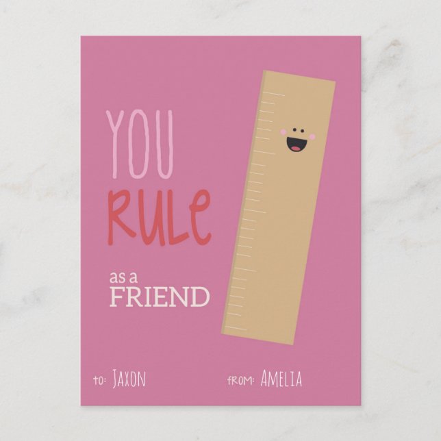 Valentineser i klassrum helg vykort (Framsida)