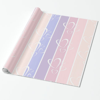 valentineser i rand , pastel lila presentpapper