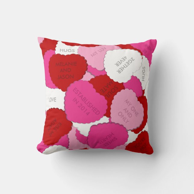 Valentineser Kandy Hearts Personlig Square Pillow Kudde (Framsida)