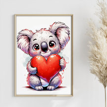 Valentineser Koala Cute Koala Heart Anpassade