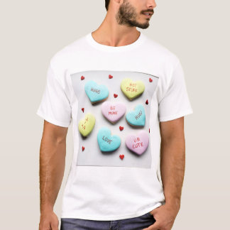 Valentineser Konversationshjärtkoppling T Shirt