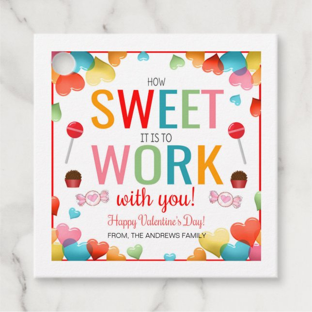 Valentineser Märkre för medarbetare Gåvor Etiketter (Framsida)