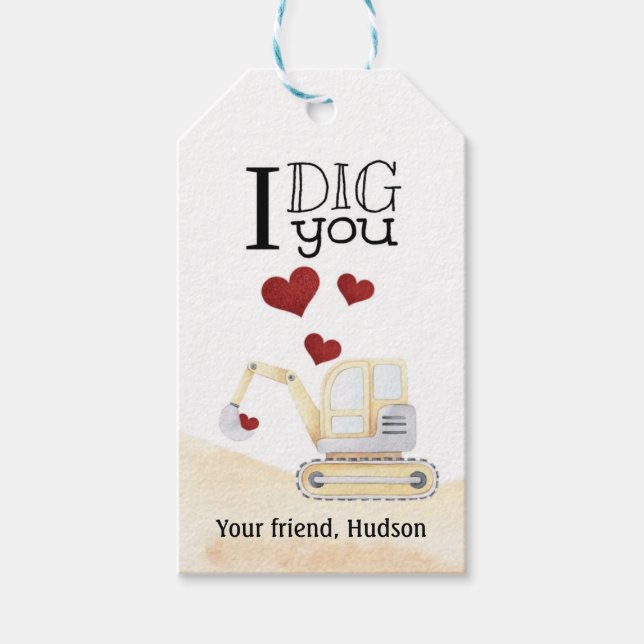 Valentineser Märkre, Valentineser för barn, pojkva Presentetikett (Framsidan)