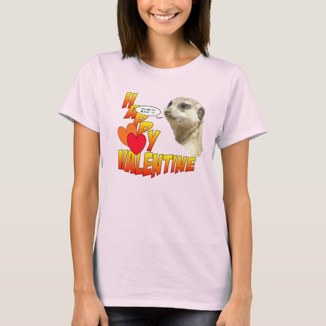 Valentineser Meerkat BFF Ringer T-Shirt (Framsida)