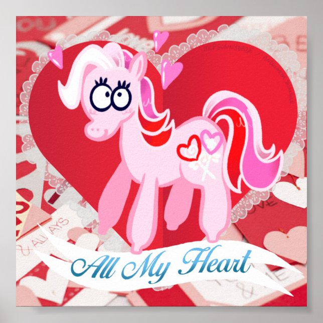 Valentineser Min lilla Pony hela mitt hjärta Poste Poster (Framsidan)