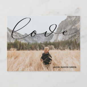 Valentineser Minimalistisk kärlek-skript, fotovyko Helg Vykort