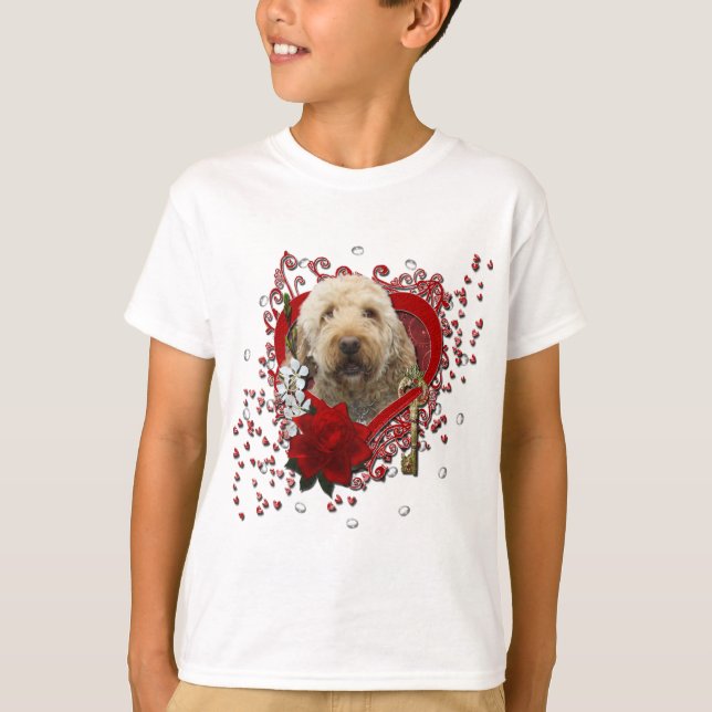 Valentineser - Nyckel till mitt hjärta - GoldenDoo Tee Shirt (Framsida)