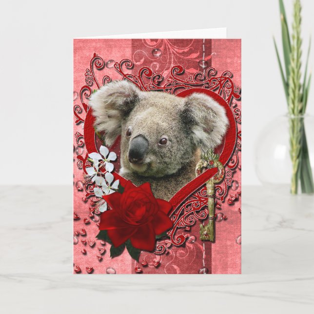 Valentineser - Nyckel till mitt hjärta - Koala Bea Helgkort (Framsida)