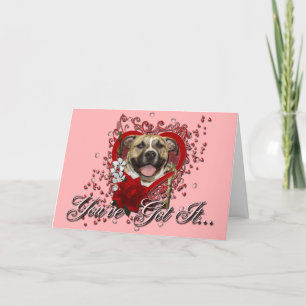 Valentineser - Nyckel till mitt hjärta - Pitbull - Helgkort
