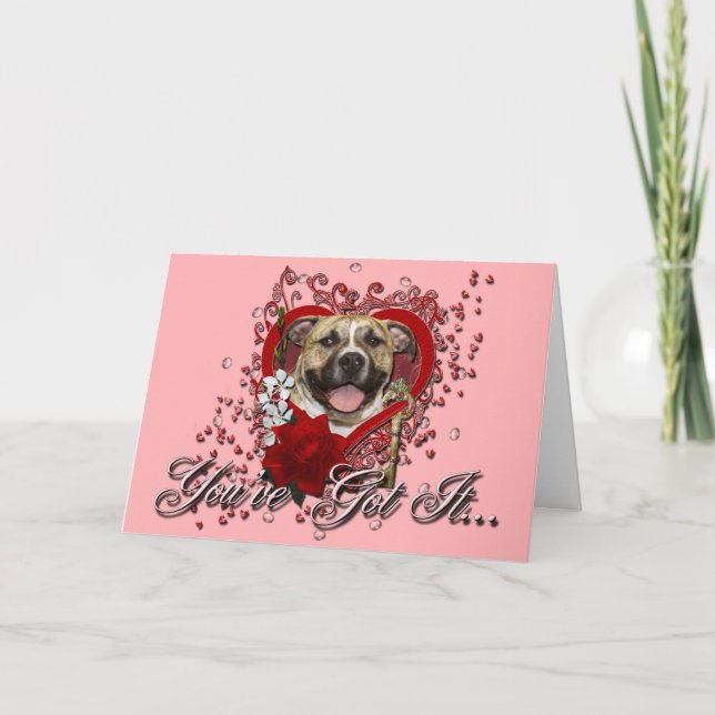 Valentineser - Nyckel till mitt hjärta - Pitbull - Helgkort (Framsida)