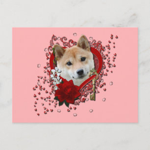 Valentineser - Nyckel till mitt hjärta - Shiba Inu Helg Vykort