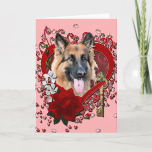 Valentineser - Nyckel till mitt hjärta - tysk shep Helgkort