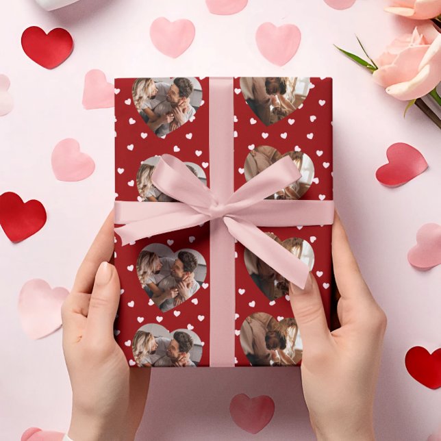 Valentineser Photo Hearts Collage | PERSONLIG Presentpapper (Skapare uppladdad)