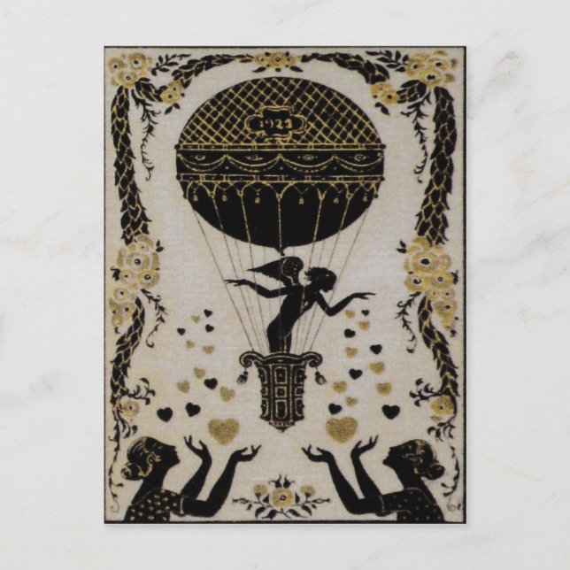 Valentineser ~ Postcard Art nouveau Fransk Helg Vykort (Framsida)