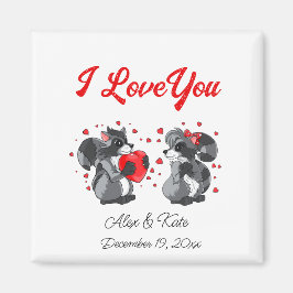 Valentineser Raccoon Greeting Card Magnet