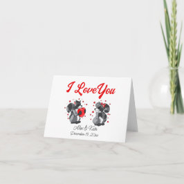 Valentineser Raccoon Greeting Card Tack Kort