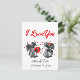 Valentineser Raccoon Greeting Card Vykort