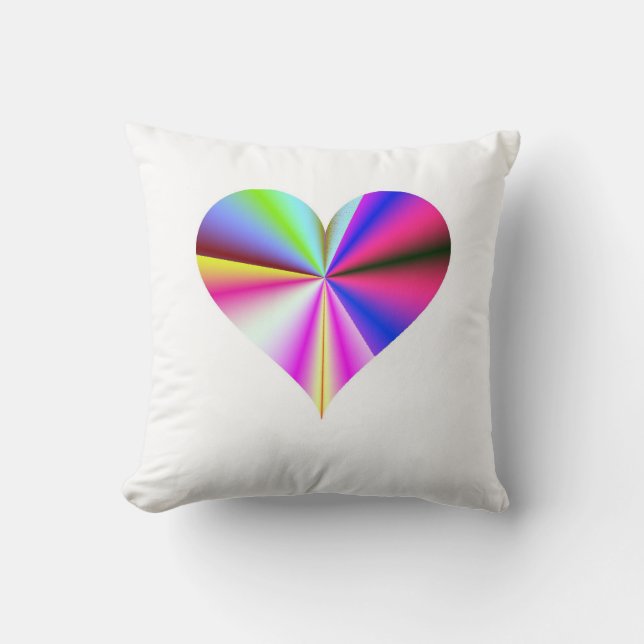 Valentineser Rainbow Heart Kudde (Framsida)