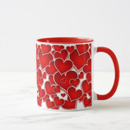 Valentineser Red Hearts Mugg