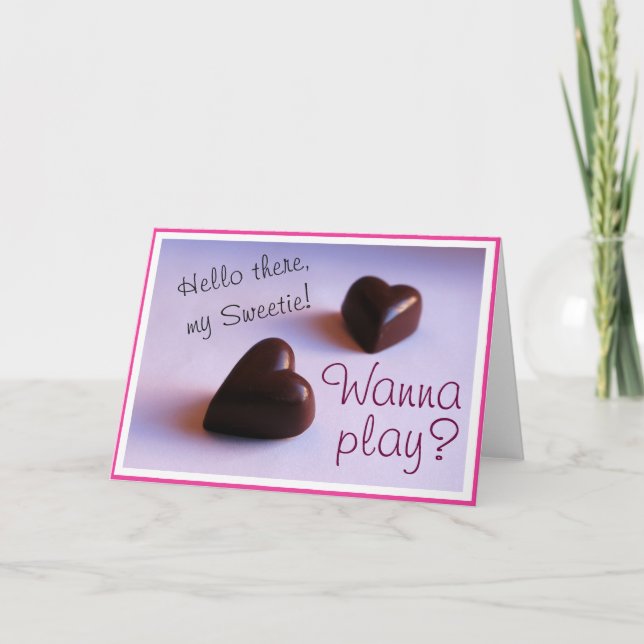 Valentineser Romantiska Chocolate Hearts Spela upp Helgkort (Framsida)