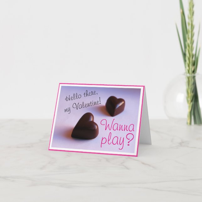 Valentineser Romantiska Chocolate Hearts Spela upp Helgkort (Framsida)