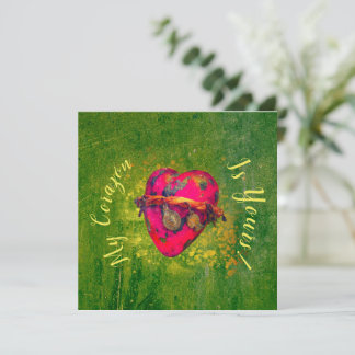 Valentineser Rött hjärta/Grönt Vintage i Mexiko Kort