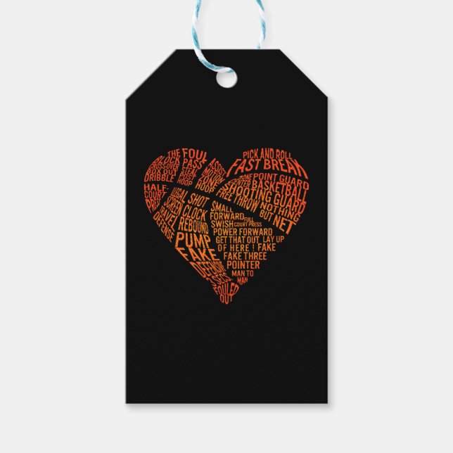 Valentineser Shirt, Heart Basketball Ringar Romant Presentetikett (Framsidan)