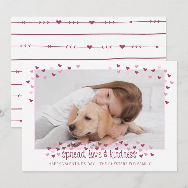 Valentineser SPREAD KÄRLEK OCH KINDNESS Photo Julkort (Fram/baksida)