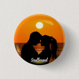 Valentineser Uppbundet Foto och text med par Anpas Knapp