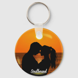 Valentineser Uppbundet Foto och text med par Anpas Nyckelring