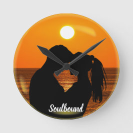 Valentineser Uppbundet Foto och text med par Anpas Rund Klocka