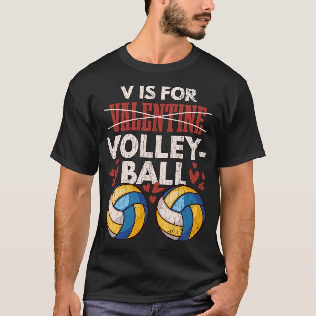 Valentineser Volleyball-gåva till Volleyball Playe T Shirt (Framsida)