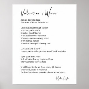 Valentineser wave kärlek dikt poster väggkonsdecor