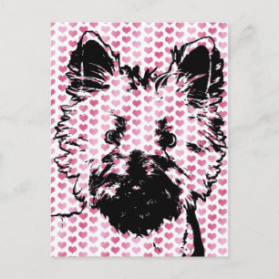 Valentineser - Westie Silhouette Helg Vykort
