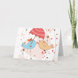 Valentineserna love birds Bröllop Helgkort