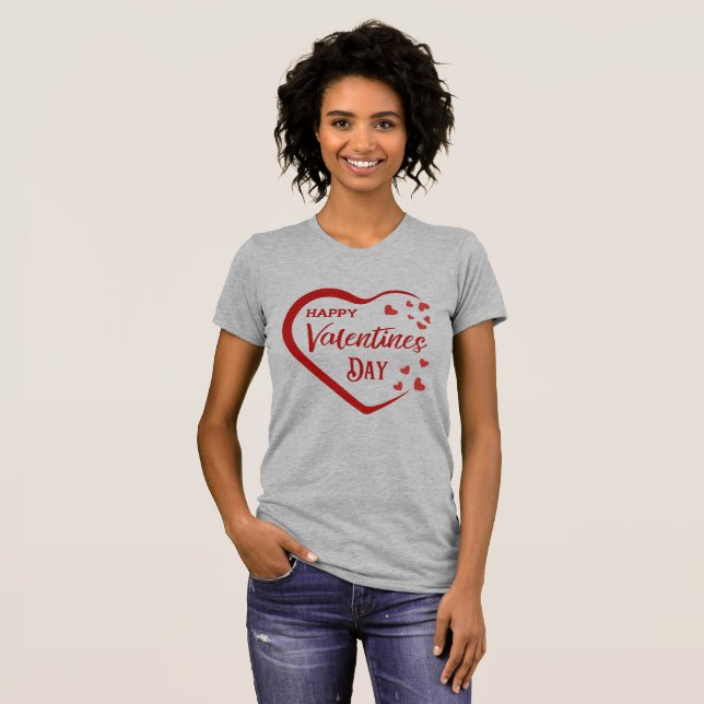 Valentineserna lycklig t shirt (Hel framsida)