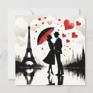 Valentineserna Paris Eiffel Torn Julkort