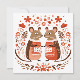 Valentineserna Scandinavian Mice Rodent Julkort
