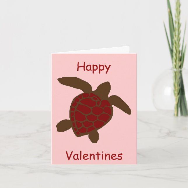Valentineshavssköldpaddan noterar kortet helgkort (Framsida)