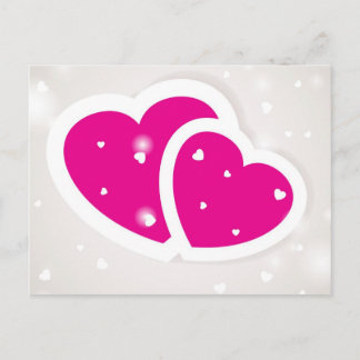 Valentineskort med två hjärtor helg vykort
