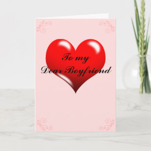 Valentineskort "till för min kära pojkvän" helgkort