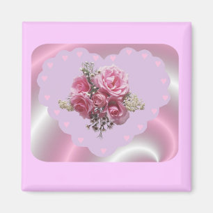 VALENTINESLILOR VIRVLAR RUNT HJÄRTA MAGNET