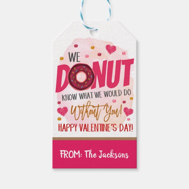 Valentiness Donut Gift Märkre Presentetikett (Framsidan)