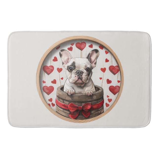Valentiness Fransk Bulldog Badrumsmatta (Framsidan)
