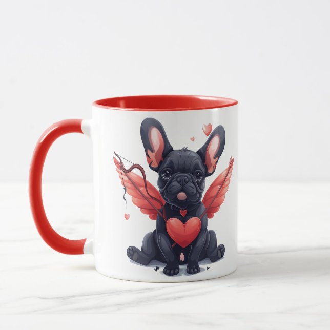 Valentiness Fransk Bulldog Cupid Mugg (Vänster)