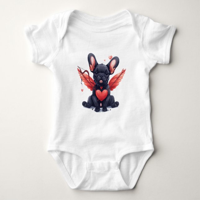 Valentiness Fransk Bulldog Cupid T Shirt (Framsida)