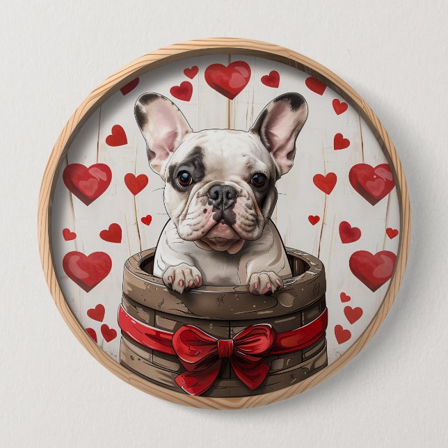 Valentiness Fransk Bulldog Knapp (Framsida)