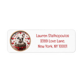 Valentiness Fransk Bulldog Returadress Etikett