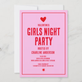 Valentiness Girls Night Party Inbjudningar